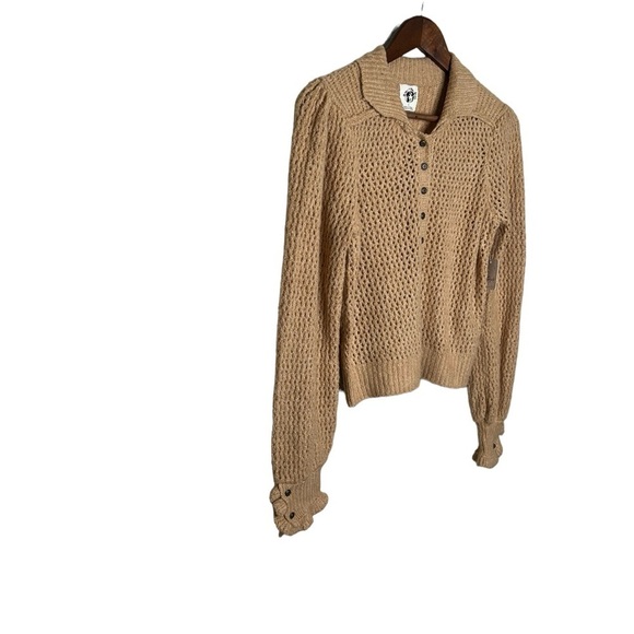 Free People Snowdrift Pullover In Camel Knit Sweater - Picture 9 of 17